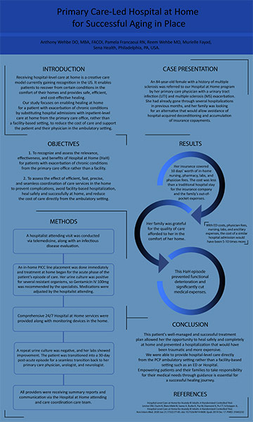 Thumbnail preview of Primary Care-Led Hospital at Home for Successful Aging in Place Poster